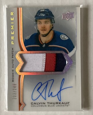 2020-2021 UD Premier Hockey Calvin Thurkauf Rookie Premier Auto Patch 203/249