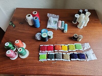 Mixed Lot of 37 Thread: DMC, Mettler, YLI, Madeira and more