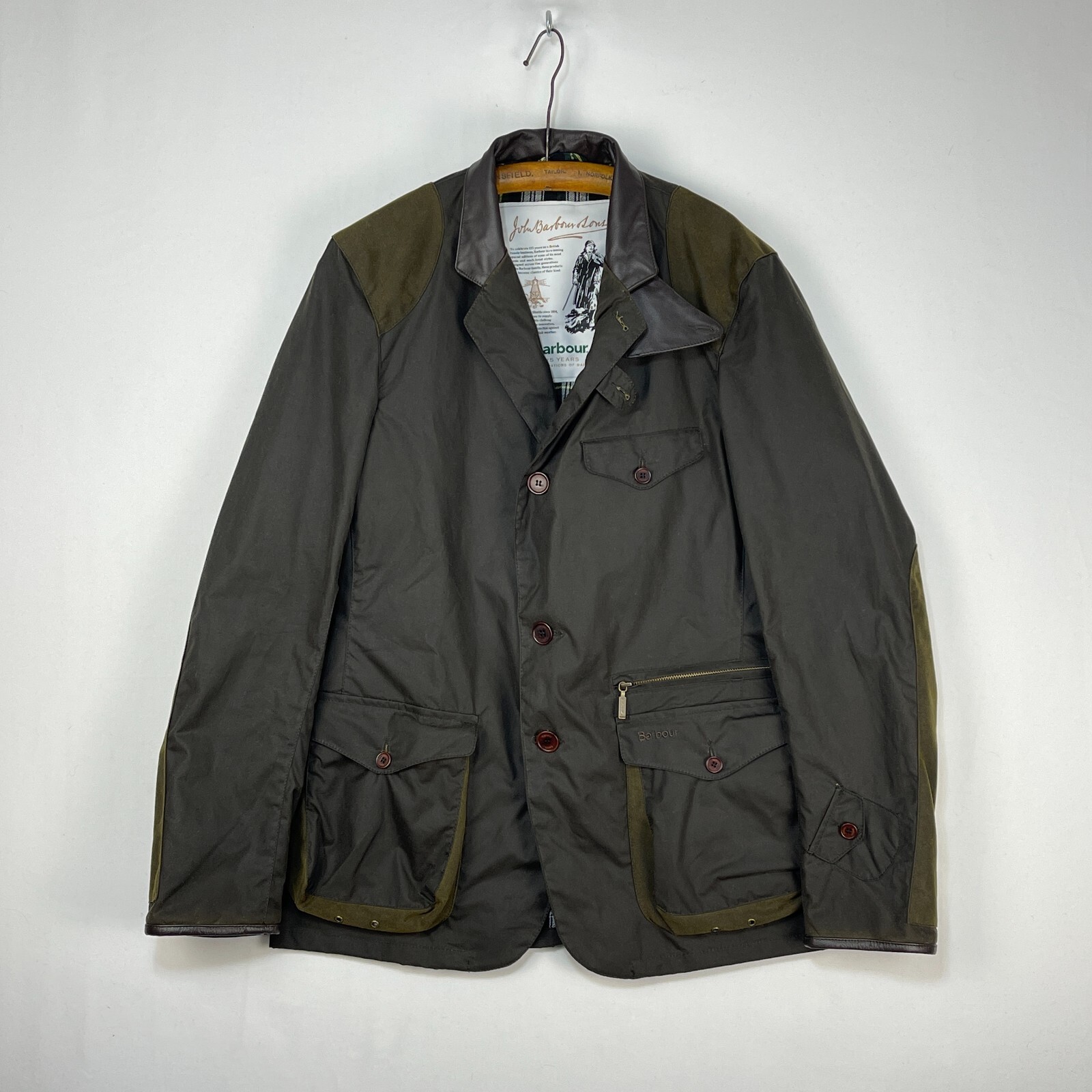 Barbour Icons Beacon Sports Wax Jacket Mens Large Gre… Gem