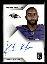 2016 Donruss Elite Kenneth Dixon Pen Pals Auto Autograph #PP-KR Ravens U7055