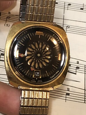 VINTAGE ERNEST BOREL KALEIDOSCOPE AUTOMATIC DATE MEN WATCH=RUN