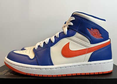 Nike Air Jordan 1 Mid 'Knicks' Blue Orange FD1029-400 Men's 4