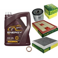 MANN-FILTER Inspektionspaket Mannol 5L Energy 5W-30 FüR Vw Polo 1.2 Tsi 16V 1.4