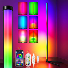 Tall Slim RGB LED Floor Lamp Music Sync Neon Corner Lights Bar Party Wall Light