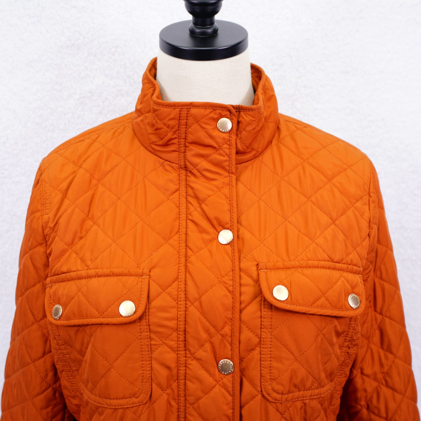 Talbots -Medium- Orange Puffer Zip Button Up Swea… - image 4