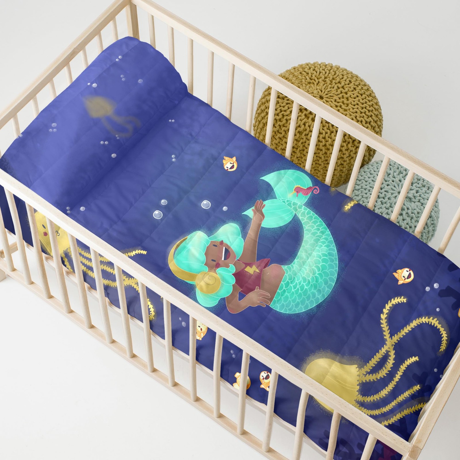 Happy mermaid Colcha 100x130 cm (Cuna) (e0C)