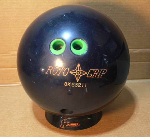 Vintage Roto Grip Bowling Ball 12lb 5oz Dark Blue Marble Swirl - Bild 1 von 9