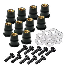 30x M5 M6 Motorcycle Windscreen Bolts Rubber Well Nut Kit for Honda Yamaha Suzuk