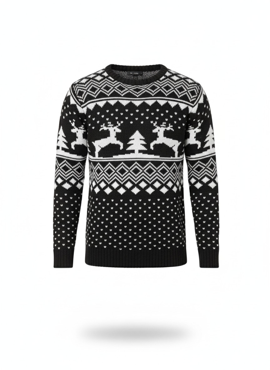 Christmas Sweater Unisex Ugly Santa Novelty Fairisle Retro Reindeer Xmas Jumper