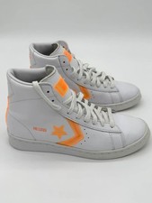 Converse Pro Leather High Top Trainers White Orange UK 5.5 Retro Basketball