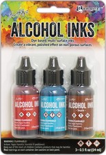 Tim Holtz Alcohol Ink .5oz 3/Pkg-Rodeo-Crimson/Aquamarine/Sepia
