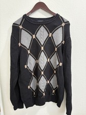 Dockers Men's Argyle Pullover Crewneck 100 Cotton Heavyweight Sweater Size Lg