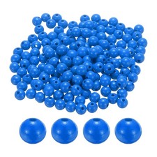 300pcs 12mm Deep Blue Round Wood Beads 3.3mm Large Hole for Jewelry Making