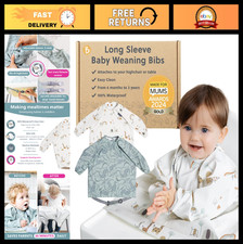 Long Sleeve Baby Bibs for Toddlers 6-36 Months - Waterproof Coverall Weaning Bib