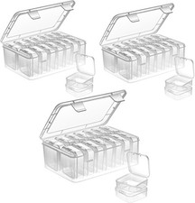 Organizadores pequenos de plastico 14 piezas cajas transparentes tapa bisagra