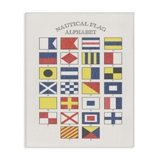 Stupell Industries Nautical Flag Alphabet Map 30 x 40 Inch Canvas Wall Art