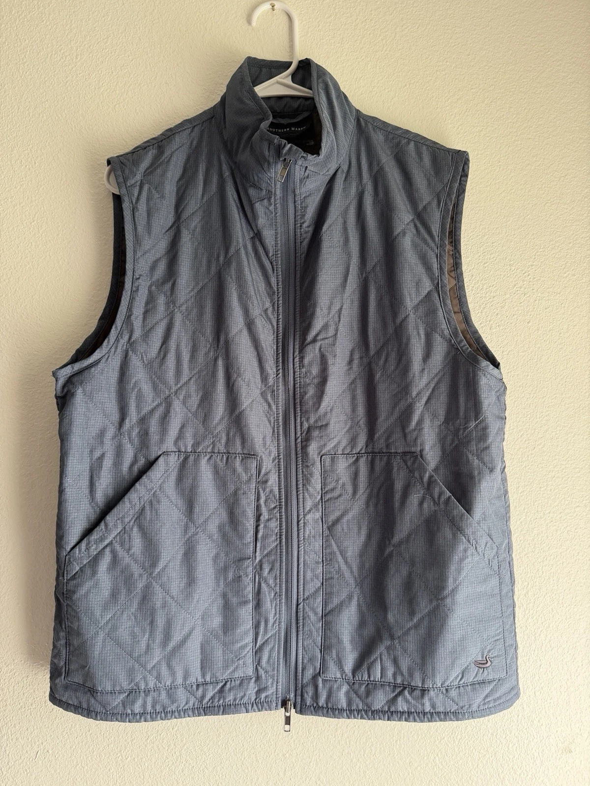 Southern Marsh Quilted Vest Men’s M Navy Full Zip Duck Logo Lightweight