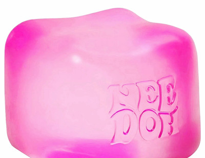 Nee Doh Nice Cube Super Solid Squish Pink Tactile Squeeze Toy