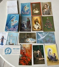 Vintage Blue Army Christmas Cards 11 Unused Cards & Envelopes In Original Box
