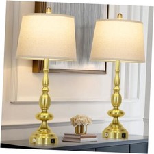 29" Modern Table Lamps Set of 2, Industrial Touch Control 3-Way Dimmable Gold