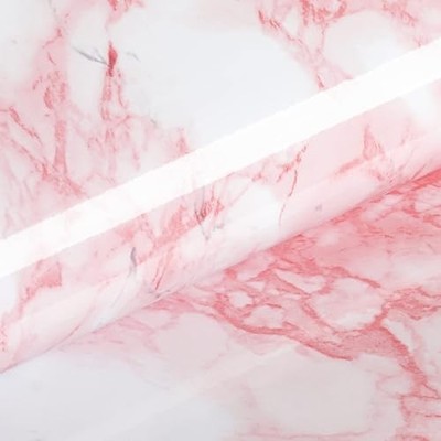  Waterproof Contact Paper for Countertops Peel and 15.8'' x 78.8'' Pink Marble
