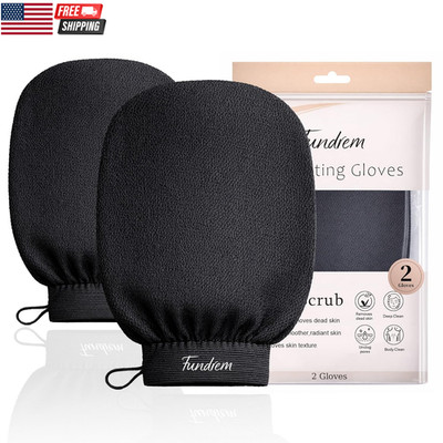Exfoliating Gloves 2 Pcs, Korean Exfoliating Mitts, Body Scrub for Dead Skin Rem