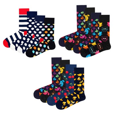 Happy Socks Unisex Socken, 4er Pack - Classic Crew, Organic Cotton, Farbmix