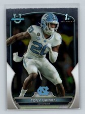 Tony Grimes 2022 Bowman University Chrome #75 North Carolina Tar Heels