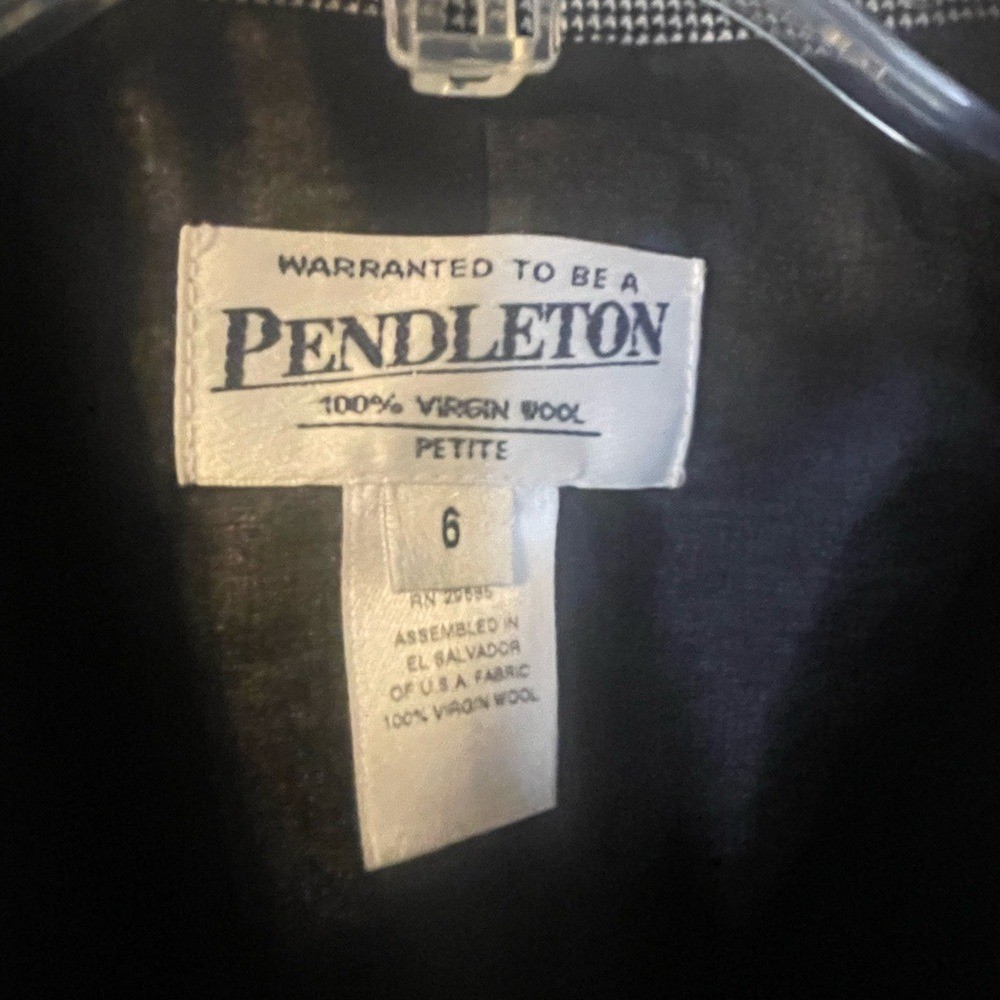Pendleton blazer 100% virgin wool black white hou… - image 6