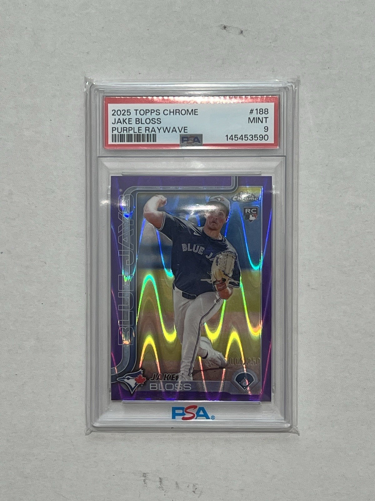 2025 Topps Chrome - Jake Bloss #188 RayWave Refractor (RC) (PSA 9)