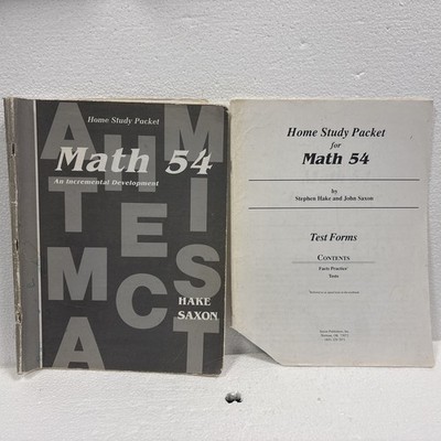 Saxon Math 54: Home Study Packet (Test Forms and Answers) by Hake & Saxon, 1994