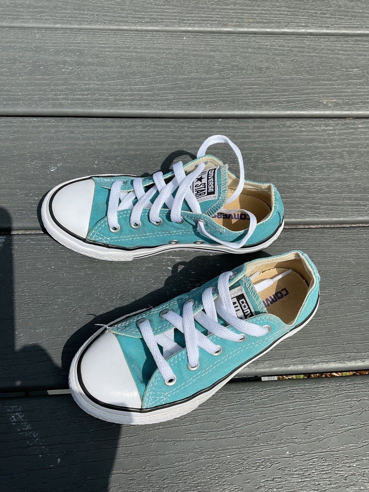 Light Green Converse All Star Low Top Sneakers Youth Size 13 thumbnail 3