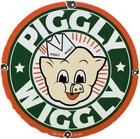 VINTAGE LOT OF 3 PORCELAIN SIGNS PIGGLY WHITE CASTLE BURGER KING GAS STATION