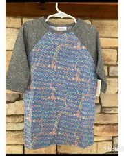 New Girls Lularoe Sloan Top Tee Size 6 Baseball Raglan Unisex NWT