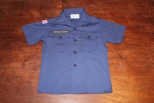 Boy Scouts of America BSA Youth Shirt Blue Medium 10-12 Plain No Patches