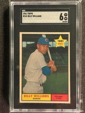 1961 Topps Billy Williams #141 HOF RC Cubs Rookie Card PSA 6 (EX/MT)