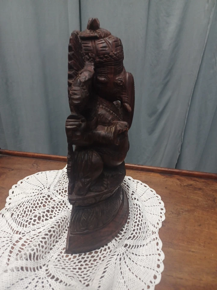 Statua In Legno Massello Ganesha Epoca 900 - Immagine 4 di 4