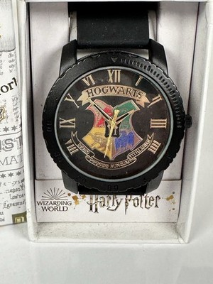 Wizarding World Harry Potter Hogwarts Crests Black & Gold Wrist Watch Silicone