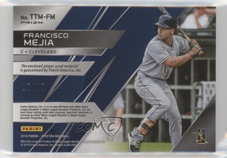 2018 Panini Chronicles Neon Pink Prizm /49 Francisco Mejia #TTM-FM Rookie RC - Image 2 of 2