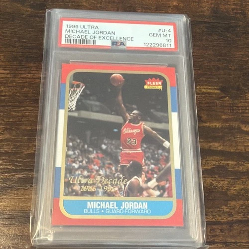 1996 Fleer Ultra Michael Jordan Fleer Premiere Ultra Decade 1986 PSA 10