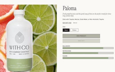 2  16 oz Paloma With Company Cocktail Mixer 