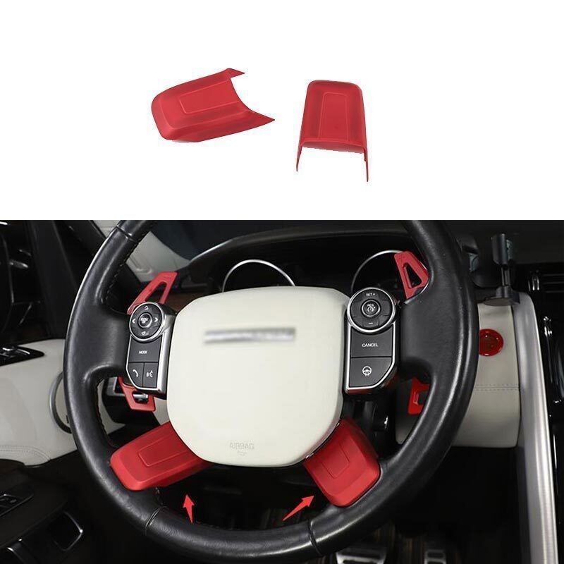 2PCS Steering Wheel Bottom Frame Trim Red Black For Range Rover L405 2013-2022