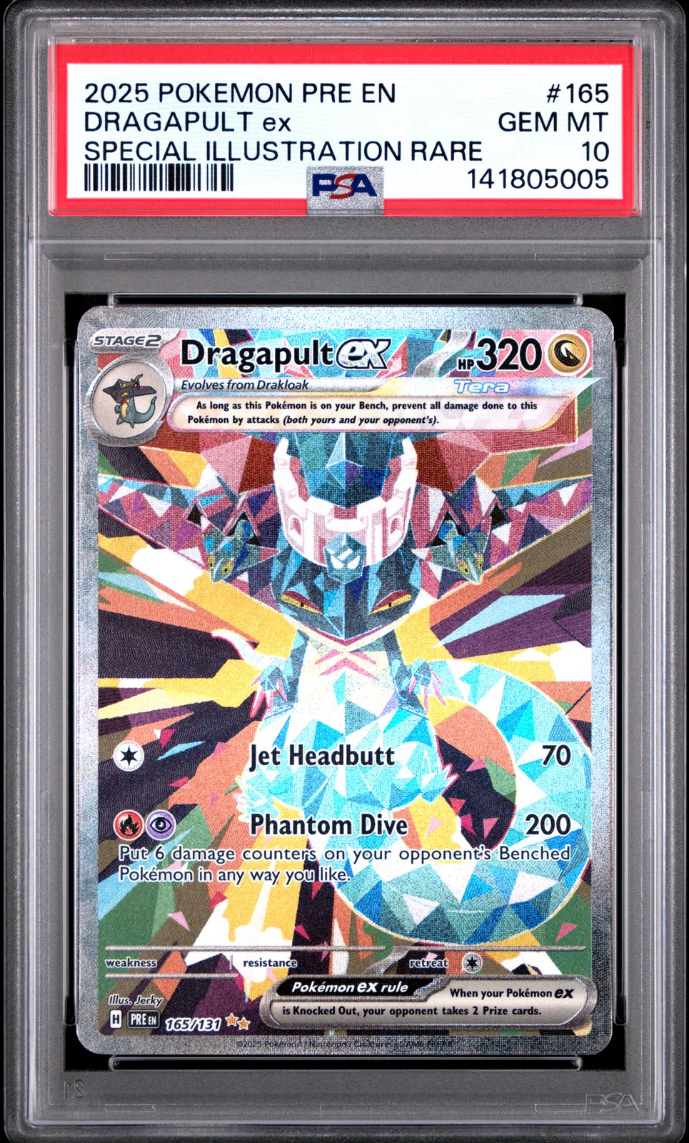 2025 POKEMON PRE EN-PRISMATIC EVOLUTIONS #165 DRAGAPULT EX PSA 10