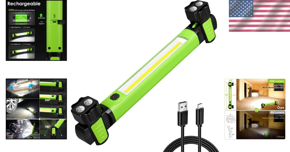 Portable Work Light with 2-Level Brightness, 2500 Lumens - Image 2 of 4