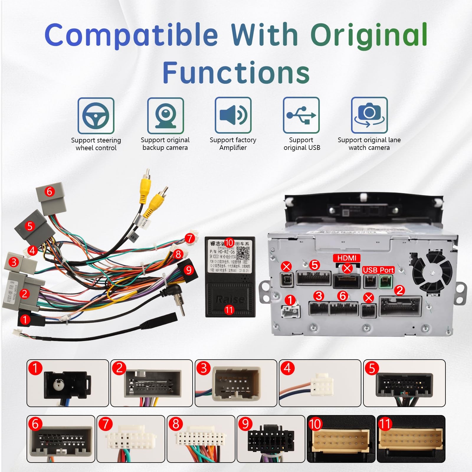 16PIN Car Radio Wire Harness with Canbus Adapter for 2015-2016 Honda CRV 2.4L...