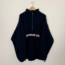 Vintage 90s Reebok Fleece Pullover 1/2 Zip Ja...