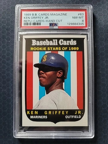1989 Baseball Cards Magazine Ken Griffey Jr. Hand Cut PSA 8 NM-MT