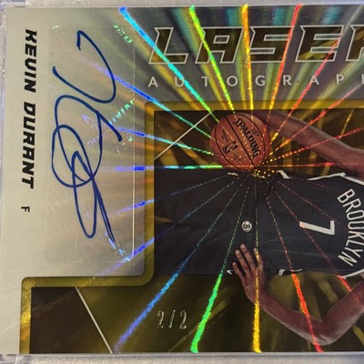 2020 Panini Laser Autograph SSP #'d /2 Kevin Durant Brooklyn