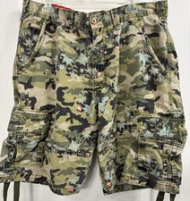 JORDAN CRAIG Men's Camouflage Blue Floral Cargo Shorts Sz. 36