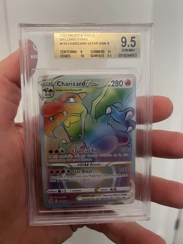 2022 Pokémon BGS 9.5 Charizard Vstar RBW R Brilliant Stars #174